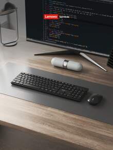 Lenovo Wireless Keyboard And Mouse Set, Slim Design, Business/Home Office, Fashion Classic Set, Minimalist Keyboard And Mouse Set, Lightweight Portable Durable, Multi-Device Compatible - Classic Black - View 3