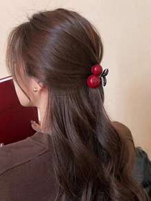 2/1pc Women's Red Cherry Small Clip Bangs Clip Side Clip Hair Clip High Ponytail Hair Clip Fashion Hair Clip Hair Accessories Summer Beach Vacation - Multicolor - View 6