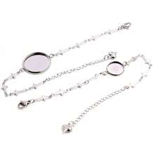 1 Piece 12-20mm Inner Size Crafts Stainless Steel Bangle Bracelet Cabochons Blank Base Tray Setting DIY Jewelry Making Accessories - Bracelet Display Stand - View 5