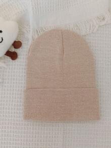 [Customized] Personalized Kids Knitted Beanie With Text,Name Or Logo, Rolled Edge Boy Girl Hat For Daily Wear & Holiday Gift - Multicolor - View 5