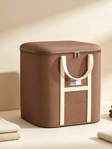 1 Extra Large Capacity Waterproof And Moisture-Proof Fabric Bedding And Clothing Storage Bag, Large Capacity Storage Bag, Dustproof Moving Packing Bag, Suitable For Home Storage Wardrobe Closet Organizer Storage Box, Wardrobe Organization And Storage - Brown - View 6