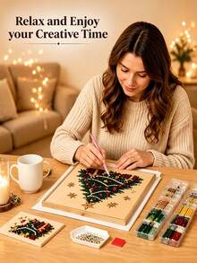 1 pieza Nueva Serie de Pintura de Perlas de Navidad, Arte de Lienzo Creativo DIY Hecho a Mano con Strass, Adecuado para Decoración de Dormitorio, Arte de Pared de Sala de Estar, Acento de Habitación, Obra de Arte, Regalo de Cumpleaños para Novia, Regalo de Vacaciones para Mejor Amiga, Navidad, Año Nuevo, Regalo del Día de San Valentín - Dibujos animados - Ver 3