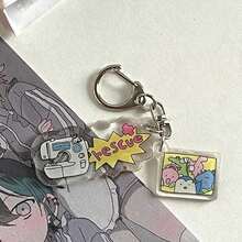 Cartoon Cat Acrylic Keychain Pendant Key Ring Bag Charm Anime - Multicolor - View 5