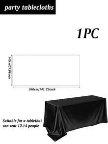 1件裝長方形緞面桌布 145*180cm/145*260cm/145*320cm/145*360cm 光滑布料桌巾，適用於婚禮派對餐桌、萬聖節、聖誕宴會與派對（多色可選） - 彩色 - 查看 23