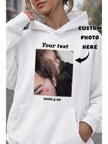 Custom Women's Hoodie, Suitable For Autumn/Winter. Upload Your Favorite Photo/Friend/Lover/Landscape/Pet Image. Sports - White - View 1