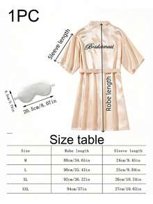2pcs Customized Personalized Pajama Set Or Robe - Satin Bridal And Bridesmaid Robes, Comfortable Loungewear, Customized Name Wedding Robes, Embroidered Design, Exclusive Bridesmaid Attire, Personalized Satin Robe, Customized Bridal Gown, Lace Trim Robe - Multicolor - View 6
