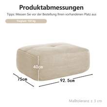 Hamlet Ottoman Cordstoff-Beige - 米色 - 查看 3