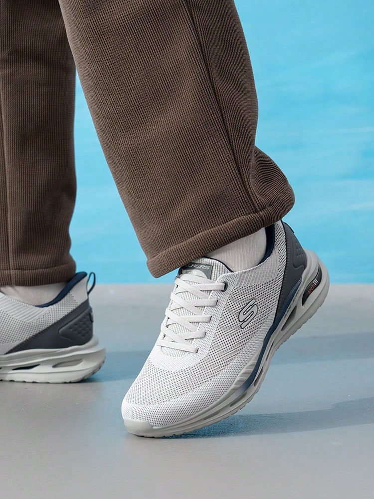 Skechers 男士結構緩震跑鞋 GLIDE STEP VORTEX 舒適透氣輕量運動休閒鞋 210994-LTGY - 淺灰色 - 查看 1