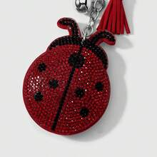 1pc Cute Fashionable Versatile Insect Series Red Shiny Rhinestone Ladybug Tassel DIY Keychain Bag Charm, Suitable For Girls And Women Daily Wear, Holiday Gift - Multicolor - View 5