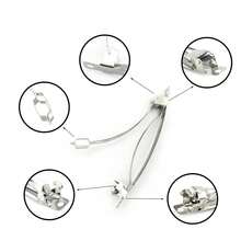 50pcs DIY Regular Minimalist Spring Hair Clips - Silver - View 3