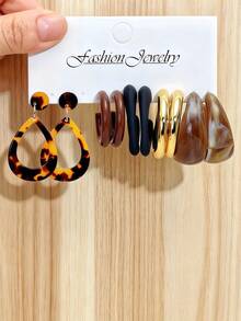 Retro Multi-Color C-Shaped Ladies' Earrings Set - Luxurious, Fashionable, Creative, Sexy And High-End Ear Accessories - Multicolor - View 7