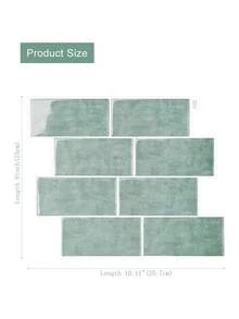 WalDecoo 1/10/20 Sheets (11.6"X9")Peel And Stick Backsplash, Sage Cement Textured Subway Tile, Glossy, Heat/Moisture Resistant, Kitchen/Bathroom, Renter Friendly - Green Stone Pattern Train - View 10