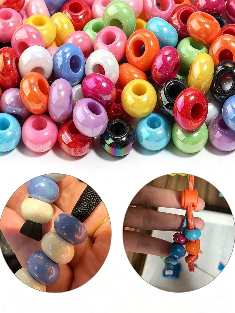 1/25/50pcs Acrylic Colorful Abacus Beads With Large Hole, Suitable For DIY Bracelets, Keychains, Holiday Decorations, Abacus Bead Tassel Dreamcatcher Making, Hanging Cord Beads - Multicolor - View 1