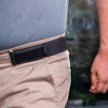 4pcs No-Buckle Belt Hooks, Elastic No-Buckle Belt, Suitable For Tactical Gear Daily Carry, Adjustable Invisible No-Buckle Belt System, Belt Loop Accessory - Stainless Steel Buckle - View 6