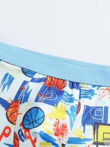 10pcs Random Boys Boxer Briefs Fashion Football Racing Dinosaur Pattern Soft Comfortable Boys Underwear - Multicolor - View 4
