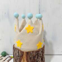 1pc Star Theme Beige Party Birthday Hat, First Birthday Party Decoration Hat, Birthday Headpiece, Crown Hat, Party Photo Prop, Suitable For Various Birthday Celebration Occasions, Party Decoration - Multiple Styles - View 3