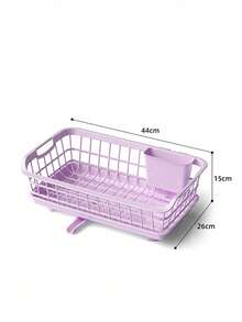1pc Dish Drainer Rack, Sink Draining Organizer, Bottom Quick Drainage, Can Hold Bowls, Plates, Chopsticks, Kitchen Countertop Dish Drying Rack, Suitable For Home Cooking, Holiday Gatherings, Spring/Summer Daily Home Kitchen Storage - Multicolor - View 13