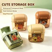1pc Animal Capybara Portable Pencil Sharpener (Random Color) - Cartoon Dual-Hole Design, No Battery Required, Plastic Material, Suitable For Home And Classroom Use | Fun Design [Durable Student Pencil Sharpener, Various Colors, Compact And Portable] - Multicolor Random - View 5