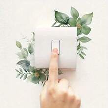 4/1pc Minimalist Green Plant Leaf Switch Socket Wall Sticker, Switch Decorative Sticker, Multiple Styles Green Plant Design, Self-Adhesive Floral Pattern, Easy To Apply, Suitable For Bathroom, Home Decor, Kitchen Room Wall Decoration - A - View 13