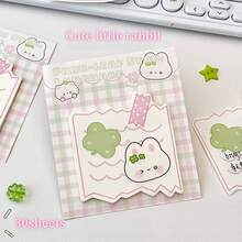 Clover Rabbit Shaped Sticky Notes, Plaid Cute Cartoon Memo Paper, Adhesive Note Pads For Students, Message, Diary, Planner DIY Decoration - A - View 7