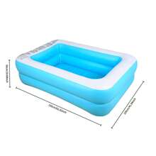 Children's Ocean Cartoon Rectangular Swimming Pool, Portable Indoor/Outdoor Baby Bath Tub, Suitable For Toddlers Summer Water Play, Foldable Water Play Accessory - Blue Dream Pool - View 14
