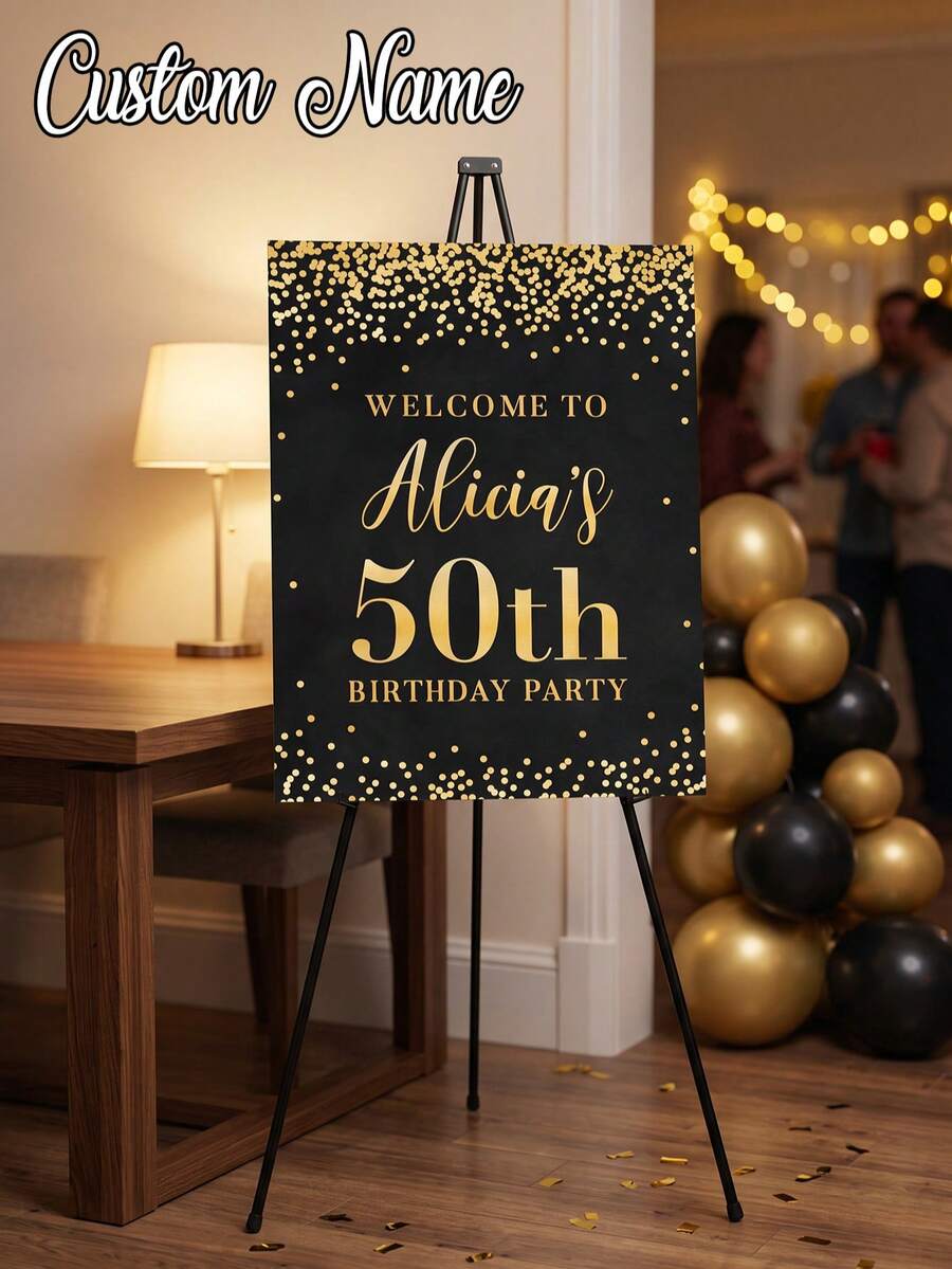 1件裝黑金風格個性化照片生日海報,客製化生日歡迎牌,白金生日歡迎牌,氣球生日牌,70歲生日海報,可列印標誌,適用於任何年齡,海報印刷,時尚戶外海報裝飾,時尚家居裝飾,送給他獨一無二的禮物,海報印刷適用於任何年齡,時尚戶外海報裝飾,精緻時尚,客製化,個性化且獨特,是理想的禮物也是時尚的家居裝飾 - 彩色 - 查看 1