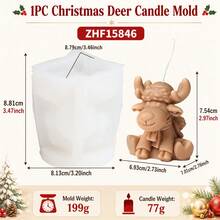 1/2pcs Christmas Deer Candle Silicone Mold 3D Reindeer Candle Making Mold For DIY Soy Wax Aromatherapy Candles, Reusable Handmade Xmas Mold For Holiday Gift Home Decor - Xmas Deer - View 7