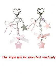 Wavy Ruffled Transparent Acrylic Photocard Holder, Shiny Rhinestone Lanyard, Y2K Style, Ins Sweet Pendant Exquisite Bow Heart Resin Pink Star Bag Charm, Photocard Accessories, ID Badge Neck Strap, DIY Card Storage Case, Fits Idol Photos, Custom Printed Cards, School ID, Access Cards, ID Cards, Work Pass And Subway Cards, Student, Fan Gift, Keychain, Backpack Charm, Back To School Essential (Cardstock Not Included) - Multicolor - View 11