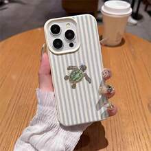 1pc TPU Bow Turtle Pattern Phone Case Compatible With IPhone 17 Pro Max/17/16 Pro Max/15/13/12/11/ S20 FE/A15/S24/A55/ Note 11/Note 12/Note 13 Pro Full Coverage Anti-Drop Soft Shell Protective Cover - White - View 4