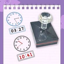 Hand-Writeable Clock Stamp For Time Recording, Educational Teaching Supplies, Clock Homework, Large Clock Stamp For Flashcards, Worksheets, Invitations And Time-Telling Activities - Crystal 4565 - View 4