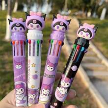SANRIO 1 buah Pulpen Ballpoint Kartun 10 Warna, Pulpen Perencana Multi-Warna yang Dapat Diklik untuk Pelajar, Pulpen Stabilo dengan Nilai Estetika Tinggi, Untuk Pelajar, Pekerja Kantoran, Musim Kembali ke Sekolah, Hadiah untuk Teman Sekelas, Guru, Teman, Keluarga. - A - View 6