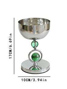 1pc Silver Color Stainless Steel Incense Burner, Stainless Steel Incense Burner Holder, With Green Beads Design,Modern Light Luxury Style,Cylindrical Aroma Diffuser,Suitable For Home Decoration,Ramadan And Eid Al-Fitr Are A Perfect Match - Green Bead Incense Burner - View 10