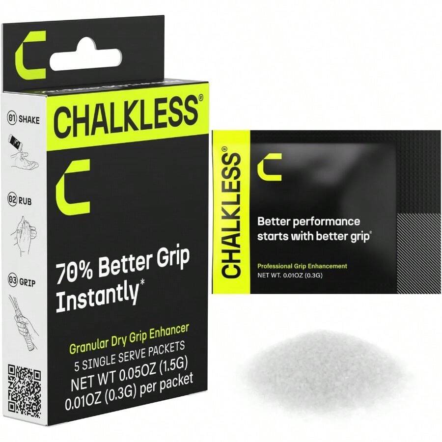 Grip Enhancer - Premium Chalk Less Mess Hand Chalk Weightlifting, Powerlifting, Yoga, Gaming, Climbing, And More, Long-Lasting Reliable - 0.3 Gram (5 Pack) - View 1