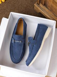 Women's Flat Loafers Low Vamp 2026 Autumn/Winter New Driving Loafers Outdoor Work Shoes Casual Soft Sole British Style Loafers Work Shoes Women's Plus Size Shoes 41-43 - Royal Blue - View 5