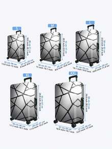 1PC / Flat Print Design / Luggage Cover (Only Luggage Cover, Not Including Luggage Case) / Suitable For 20 To 28 Inch Luggage / Made Of Thickened Fabric / Essential Accessory For Your Travel And Checked Luggage - Multicolor - View 9
