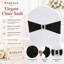 10PCS Elastic Chair Bands, Suitable For Bow And Ribbon Decoration, Stretch And Tie Without Tools, Equipped With Square Buckle Slider, Wrinkle-Resistant Spandex Material, Suitable For Wedding, Party, Banquet And Event Decoration - Multicolor - View 7