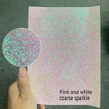 6PCS Glitter Iron-On Fabric Set, Black & Silver Dark Style Glitter Fabric, Rainbow Gradient Thick Glitter Fabric, Handmade DIY Glitter Sequin Fabric - Multicolor - View 11