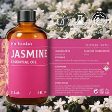 SU JUABA Jasmine Essential Oil For Diffuser, Hair & DIY Perfume, Soft Floral Scent For Massage, Nourish Hair & Complexion, Perfect For Diffuser & Fragrance Crafting-118mL / 4 FI. Oz - Jasmine - View 5