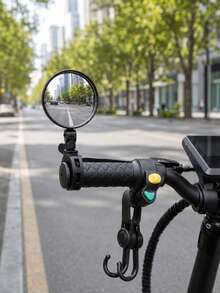 3-Piece Bicycle Handlebar Accessories, 360° Rotating Rearview Mirror, 360° Rotating Bicycle Rearview Mirror & Double Hook Set, Adjustable Handlebar Rearview Mirror With Storage Hook, Suitable For Bicycle, Electric Bicycle, Scooter, Cycling And Outdoor Accessories - Multicolor - View 7