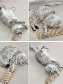 1pc Natural Jute Cat Kicker Toy, Fillable With Organic Catnip, No Shedding Scratch Pad. This Interactive Chewing Hunting Toy Is Perfect For Kittens To Grind Teeth, Relieve Boredom And Reduce Stress, Specially Designed For Indoor Cats. - Multicolor - View 4