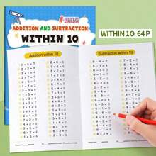 1 Kids' Addition & Subtraction Algorithm Training Enlightenment Books, 64 Pages Each. Helps Children Practice Mental Arithmetic, Cultivate Active Thinking, And Spark Kids' Interest In Learning. Great Gift Option For Children For Various Festivals. - Multicolor - View 7
