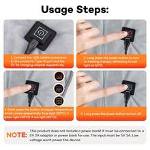 Selendang Penghangat Musim Dingin Baru Bertenaga USB dengan Resleting, Kancing, Kerah, Penghangat Leher & Bahu, Rompi Termal - A - View 8