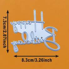 1pc Happy Birthday Metal Cutting Template, Metal Cutting Die For Scrapbooking, Card Making And Paper Crafting, Includes Birthday Greetings - Birthday - View 4