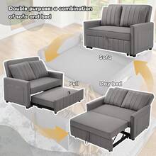 Sofa Bed Frame Grey Made Of Foam For Living Room And Bedroom - Dark Grey 2 Seat - View 9