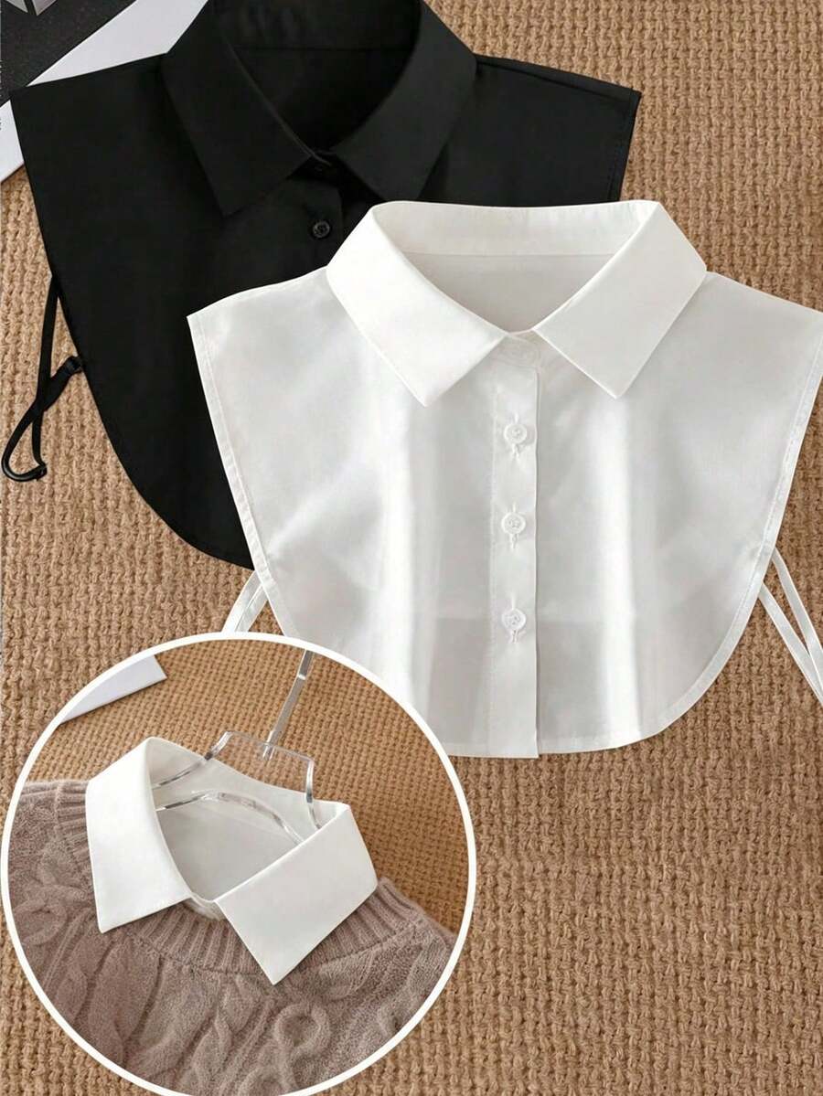 1/2pcs Detachable Fake Collar, Unisex Business Casual Versatile Sleeveless - Multicolor - View 1
