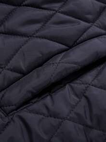 Men's Diamond Quilted Lapel Padded Padded Coat, Commuter Multi-Pocket Zipper Lightweight Padded Padded Coat - Blue - View 6