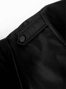 Plus Size Women's Detachable Fur Collar Hooded Parka Jacket, Cinched Waist, Multiple Utility Pockets, Loose Fit, Slimming Mid-Length Coat, Autumn/Winter - Black - View 9