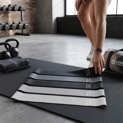 5pcs Set Circular Latex Resistance Bands, Multi-Level Resistance Design, High Elasticity And Durable, Home Workout Yoga Shaping, Hip And Leg Muscle Training, Rehabilitation Stretching, Portable Compact Fitness Equipment, Multiple Resistance Options For Men And Women