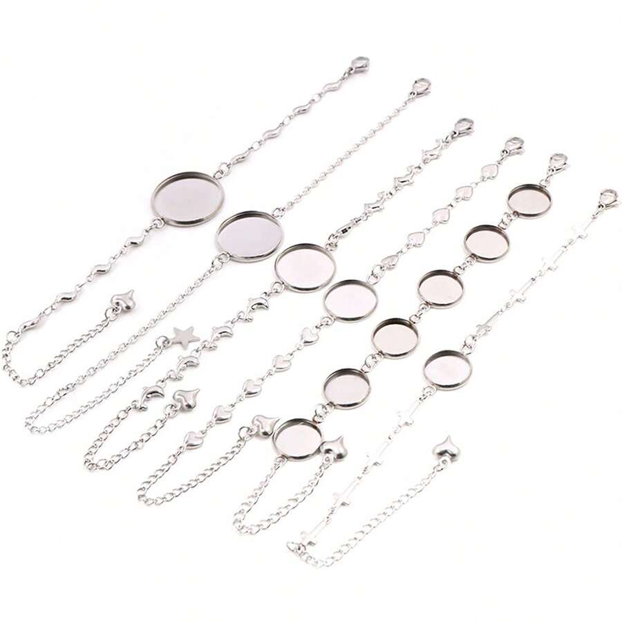 1 Piece 12-20mm Inner Size Crafts Stainless Steel Bangle Bracelet Cabochons Blank Base Tray Setting DIY Jewelry Making Accessories - Bracelet Display Stand - View 1
