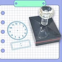 Hand-Writeable Clock Stamp For Time Recording, Educational Teaching Supplies, Clock Homework, Large Clock Stamp For Flashcards, Worksheets, Invitations And Time-Telling Activities - Crystal 4565 - View 15